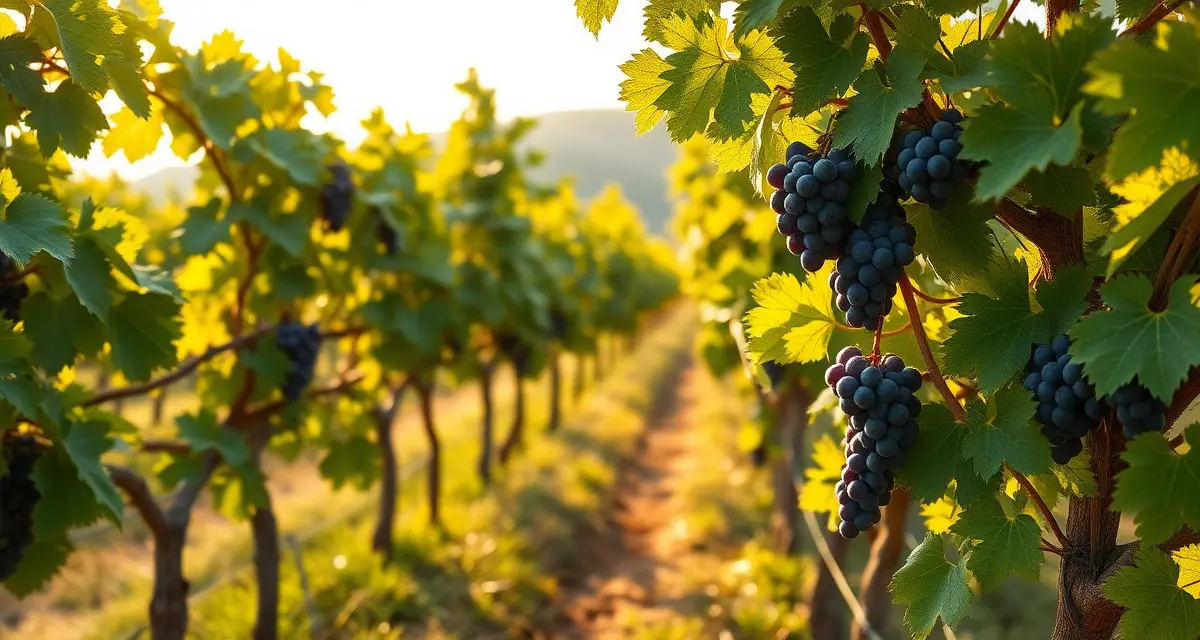 Seasonal Syrah grape disease management guide Syrah vineyard rows showing integrated pest management calendar timeline for disease and pest control throughout growing season